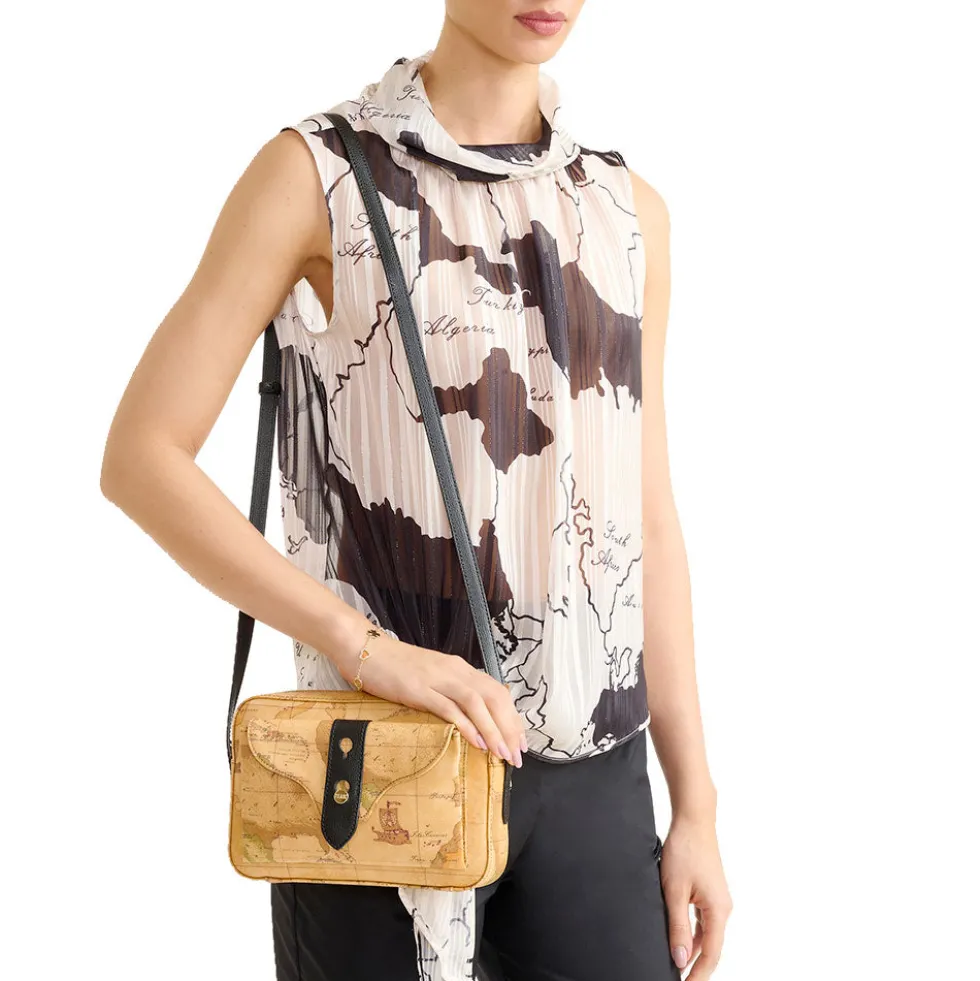 Borsa Donna a Tracolla 1A Classe Alviero Martini linea Escape Geo stampa Geo Classic e Avorio LE63