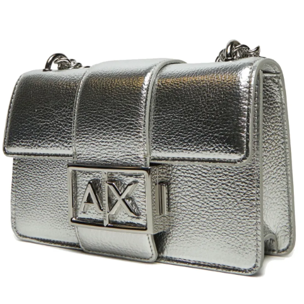 Borsa Donna a Tracolla ARMANI EXCHANGE Linea Jodie Chiusa con Pattina colore Silver