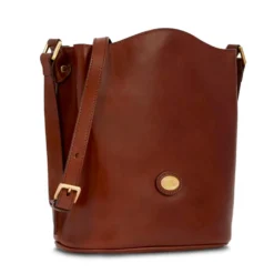 Borsa Donna a Tracolla a Secchiello THE BRIDGE in Pelle Marrone linea Story