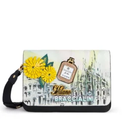 Borsa Donna a Tracolla BRACCIALINI linea Cartoline stampa Milano