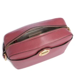 Borsa Donna a Tracolla chiusa con Zip COCCINELLE in Pelle Linea Liya Signature colore Rosewood