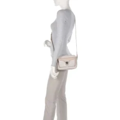 Borsa Donna a Tracolla COCCINELLE in Canvas Monogram e Pelle Blanco - Rosette linea Beat Small