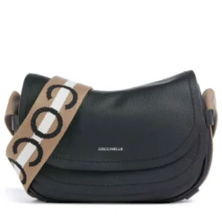 Borsa Donna a Tracolla COCCINELLE in Pelle linea Raquel Colore Noir - Cuir Misura Piccola