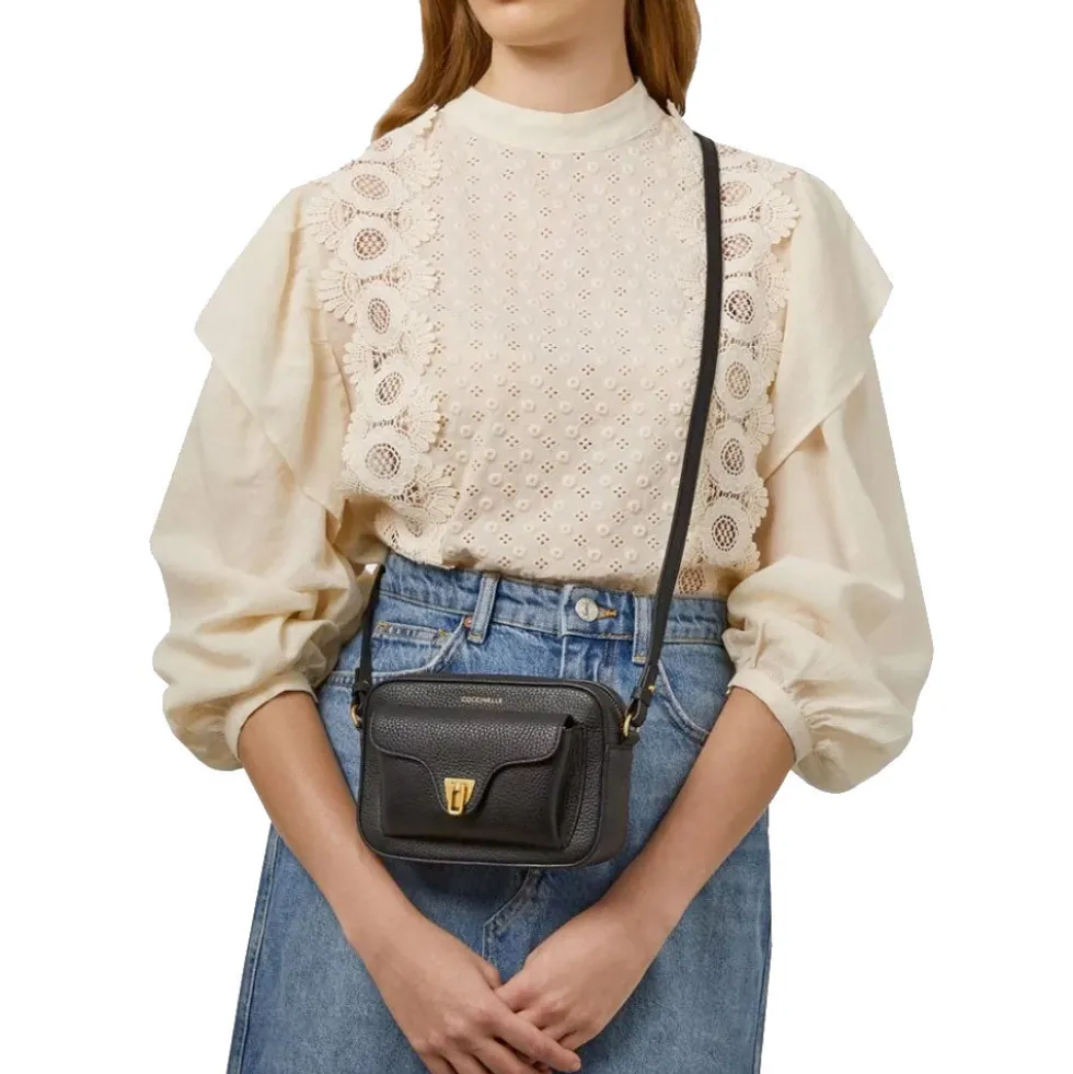 Borsa Donna a Tracolla COCCINELLE in Pelle Nera linea Beat Soft Mini