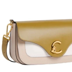 Borsa Donna a Tracolla COCCINELLE in Pelle linea C-Me Colore Sandshell - Seagrass - Pearl