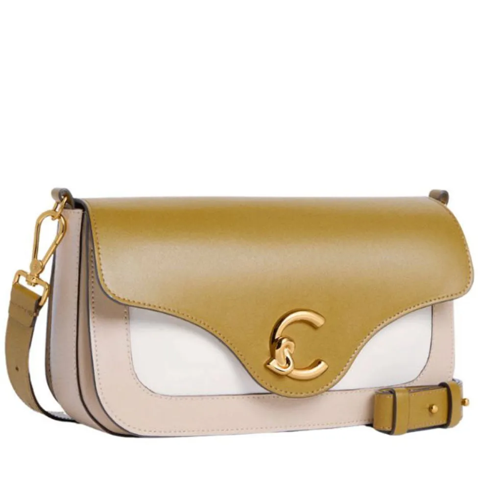 Borsa Donna a Tracolla COCCINELLE in Pelle linea C-Me Colore Sandshell - Seagrass - Pearl