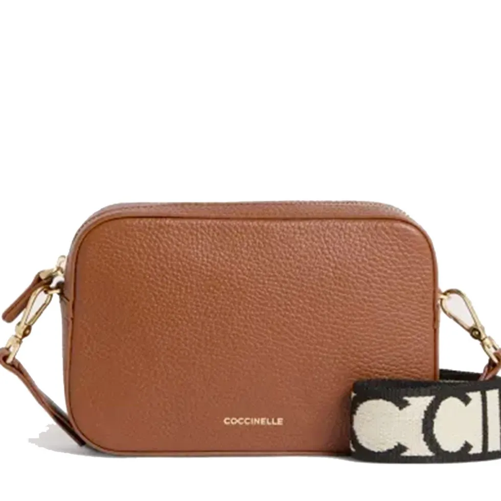 Borsa Donna a Tracolla COCCINELLE Linea Tebe Colore Cognac - E5MN555I101