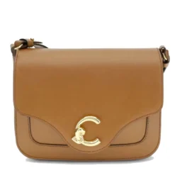 Borsa Donna a Tracolla COCCINELLE in Pelle linea C-Me Calf Cocker Small Colore Cognac
