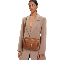 Borsa Donna a Tracolla COCCINELLE in Pelle Cognac linea Beat Soft Misura Large