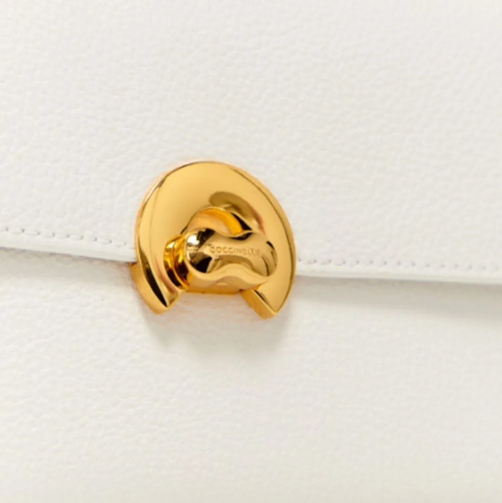 Borsa Donna a Tracolla COCCINELLE in Pelle linea Binxie Medium colore Brillant White