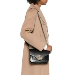 Borsa Donna a Tracolla COCCINELLE in Pelle linea C-Me Calf Cocker Small Colore Nero