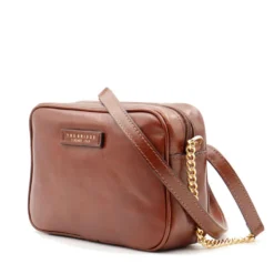 Borsa Donna a Tracolla con Catena THE BRIDGE linea Elettra in Pelle Marrone
