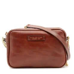 Borsa Donna a Tracolla con Catena THE BRIDGE linea Elettra in Pelle Marrone