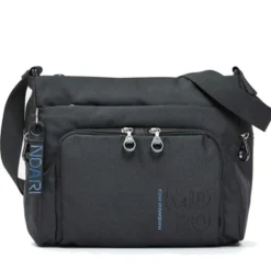 Borsa Donna a Tracolla con Tasca Frontale MANDARINA DUCK in Tessuto Linea MD20 Colore Nero