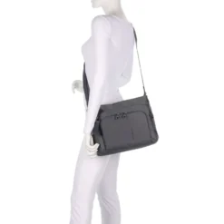 Borsa Donna a Tracolla con Tasca Frontale MANDARINA DUCK in Tessuto Linea MD20 Colore Steel