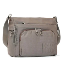 Borsa Donna a Tracolla con Tasca Frontale MANDARINA DUCK in Tessuto Linea MD20 Colore Taupe