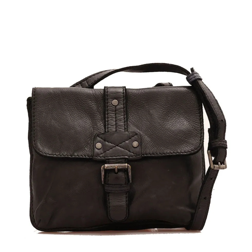 Borsa Donna a Tracolla GIANNI CONTI in Pelle Liscia Nera