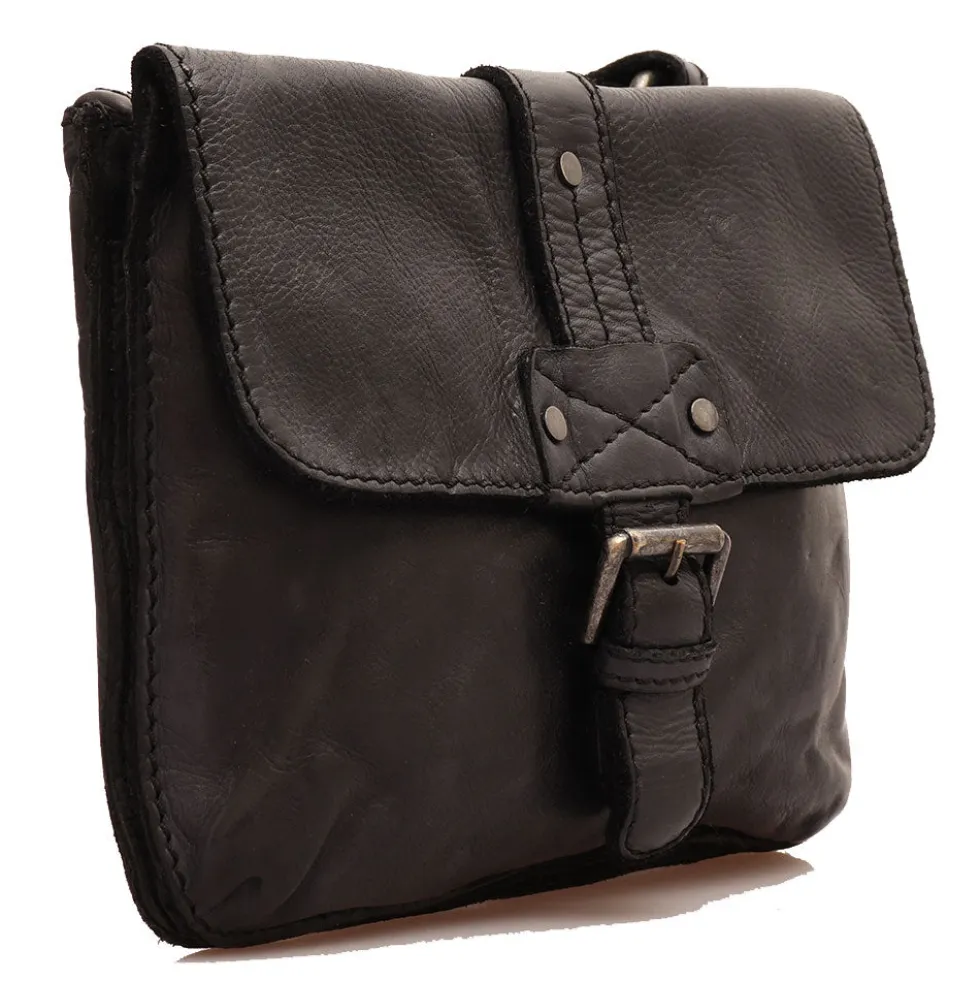 Borsa Donna a Tracolla GIANNI CONTI in Pelle Liscia Nera