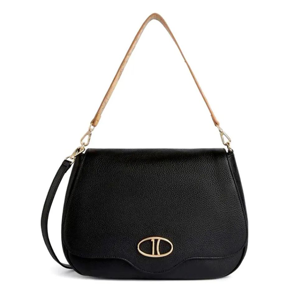 Borsa Donna a Tracolla Grande 1A Classe Alviero Martini linea Brave Messenger in Pelle Nera LD54
