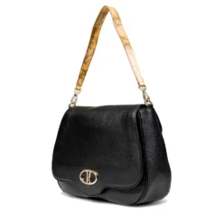 Borsa Donna a Tracolla Grande 1A Classe Alviero Martini linea Brave Messenger in Pelle Nera LD54