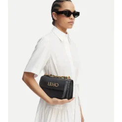 Borsa Donna a Tracolla LIU JO Nera con Catena Decorativa