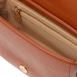 Borsa Donna a Tracolla LOVE MOSCHINO color Castagna con Placca Quadrata con Logo