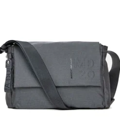 Borsa Donna a Tracolla MANDARINA DUCK Chiusa con Pattina in Tessuto colore Steel Linea MD20