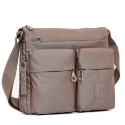 Borsa Donna a Tracolla MANDARINA DUCK Espandibile in Tessuto Linea MD20 Colore Taupe Misura Grande