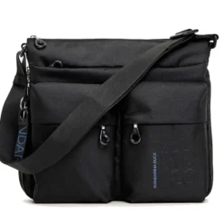 Borsa Donna a Tracolla MANDARINA DUCK Espandibile in Tessuto Linea MD20 Colore Nero Misura Grande
