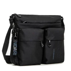 Borsa Donna a Tracolla MANDARINA DUCK Espandibile in Tessuto Linea MD20 Colore Nero Misura Grande