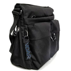 Borsa Donna a Tracolla MANDARINA DUCK Espandibile in Tessuto Linea MD20 Colore Nero Misura Grande