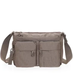 Borsa Donna a Tracolla Mandarina Duck in Tessuto Linea MD20 Colore Taupe - P10QMTX5