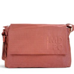 Borsa Donna a Tracolla MANDARINA DUCK Chiusa con Pattina in Tessuto colore Pecan Nut Linea MD20