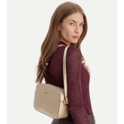 Borsa Donna a Tracolla Media LIU JO Better effetto Bottalato Oro Chiaro