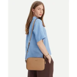 Borsa Donna a Tracolla Media LIU JO Better effetto Bottalato color Cammello