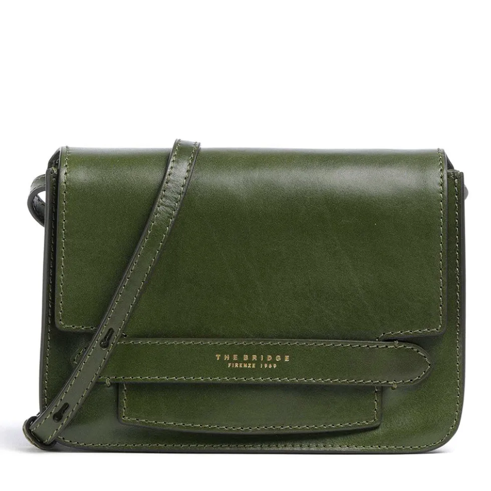 Borsa Donna a Tracolla Media THE BRIDGE linea Lucrezia in Pelle Verde Maggiorana