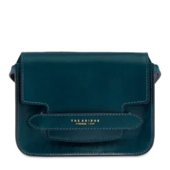 Borsa Donna a Tracolla Media THE BRIDGE linea Lucrezia in Pelle Blu Pavone
