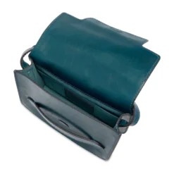 Borsa Donna a Tracolla Media THE BRIDGE linea Lucrezia in Pelle Blu Pavone