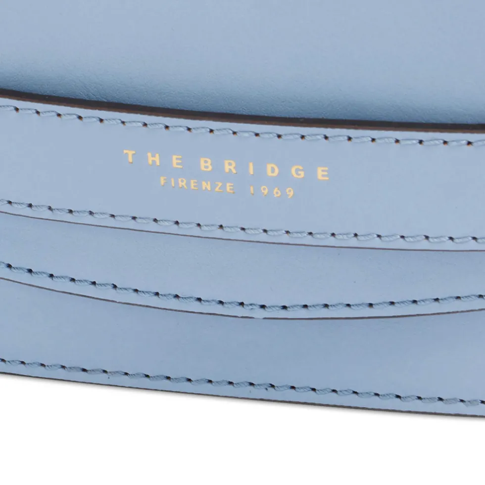 Borsa Donna a Tracolla Media THE BRIDGE linea Lucrezia in Pelle Azzurro Acqua