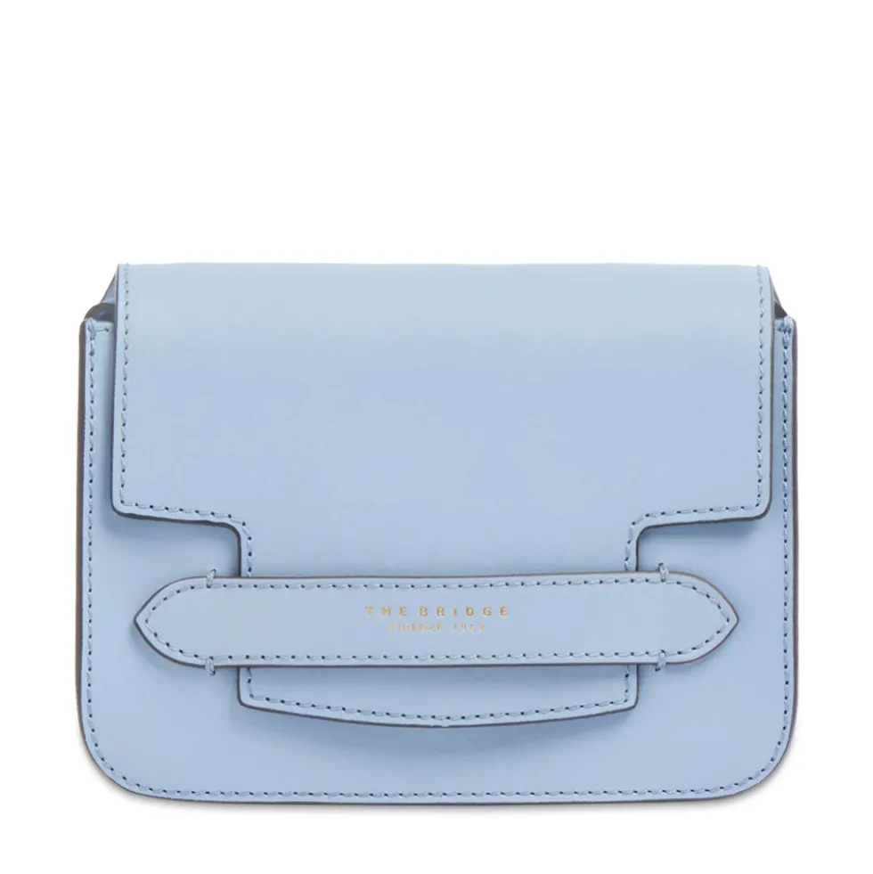 Borsa Donna a Tracolla Media THE BRIDGE linea Lucrezia in Pelle Azzurro Acqua