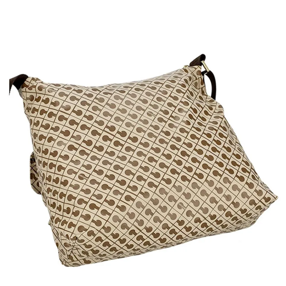 Borsa Donna a Tracolla Multitasche GHERARDINI in Tessuto Softy Colore Tabacco - Burro