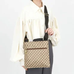 Borsa Donna a Tracolla Small GHERARDINI in Tessuto Softy colore Tabacco - Burro