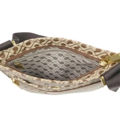 Borsa Donna a Tracolla Small GHERARDINI in Tessuto Softy colore Tabacco - Burro