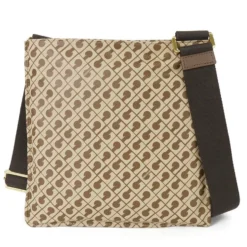 Borsa Donna a Tracolla Small GHERARDINI in Tessuto Softy colore Tabacco - Burro