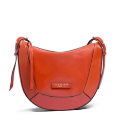 Borsa Donna a Tracolla THE BRIDGE linea Fedora in Pelle Arancio Bruciato
