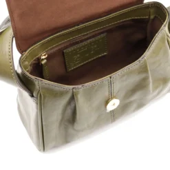 Borsa Donna a Tracolla THE BRIDGE linea Flora in Pelle Verde Timo