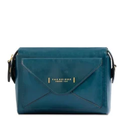 Borsa Donna a Tracolla THE BRIDGE linea Frida in Pelle Blu Pavone