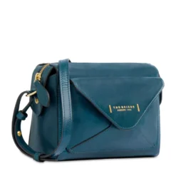 Borsa Donna a Tracolla THE BRIDGE linea Frida in Pelle Blu Pavone