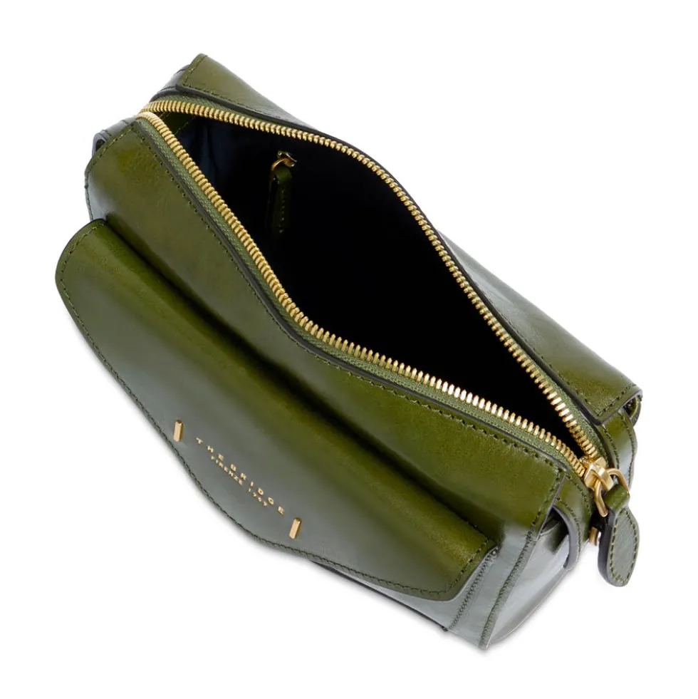 Borsa Donna a Tracolla THE BRIDGE linea Frida in Pelle Verde Maggiorana