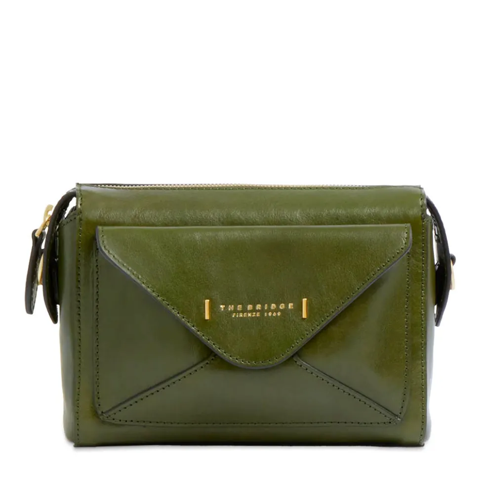 Borsa Donna a Tracolla THE BRIDGE linea Frida in Pelle Verde Maggiorana
